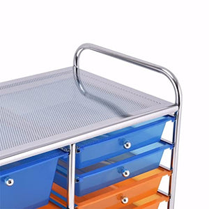 None 15 Drawer Rolling Storage Cart Multi-Color Organizer