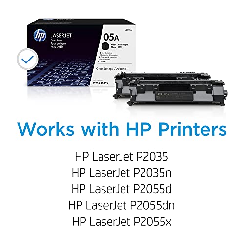 HP 05A | CE505D | 2 Toner-Cartridges | Black | Works with HP LaserJet P2055 series