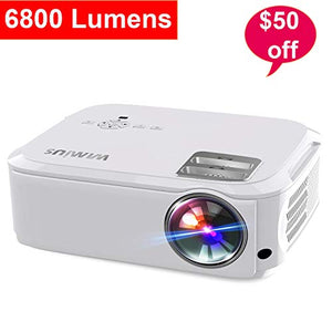 Projector, WiMiUS Upgraded 6500 Lumens Projector Native 1080P 60Hz Full HD Projector Support 4K 300" Display Works with Fire TV Stick, PC, PS4, Samrtphones for Home Theater