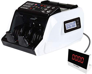 Nadex V5400 Mixed Denomination Money Counter and Counterfeit Detector- 4 Levels of Detection - UV/MG/IR/Image | 60 Currency, Serial No. Detection | Counts 1000 Bills/m