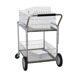 Yeeoy Wire Basket Mail Cart, Rolling File Cart - 250 lb Capacity