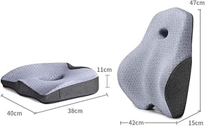 BUZZNN Memory Foam Seat Cushion and Lumbar Support Pillow for Office Chair - Green