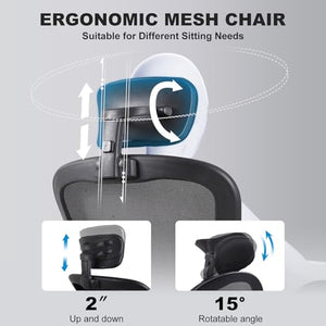 Flysky Ergonomic Office Desk Chair 6Pack - Mesh Home Office Desk Chairs with Lumbar Support & 3D Adjustable Armrests