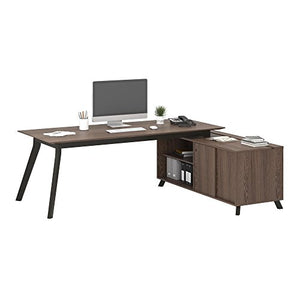 Ameriwood Home 9291196COM AX1 L-Shape Desk, Medium Brown