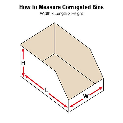 Aviditi Jumbo Corrugated Cardboard Storage Bins, 20"x 18"x 10", White, Pack of 25, for Warehouse, Garage and Home Organization