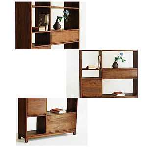 TEXBOOK Retro Bookshelf with Drawers - Indoor Storage Bookcase (Color: A, Size: 120 * 33 * 180cm)