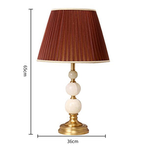 HZB The Simplicity Of Modern American Bedroom Villa Full Copper Lamp Bedside Lamp Romantic Marble