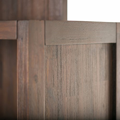 Simpli Home AXCMON-05 Monroe Solid Acacia Wood 72 inch x 30 inch Rustic Bookcase in Distressed Charcoal Brown