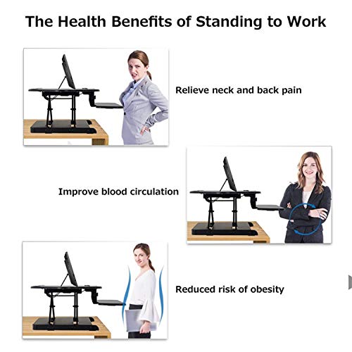 Stand Up Desk Converter Riser Ergonomic Height Adjustable Two Tier Electric Standing Desk 43