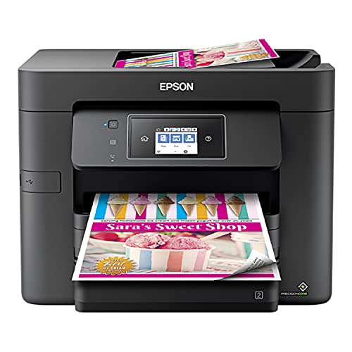 Epson_Workforce Pro WF Series All-in-One Wireless Color Inkjet Printer - 4-in-1 Print Scan Copy Fax - 20 ppm, 500-Sheet, Voice-Activated, Auto 2-Sided Printing