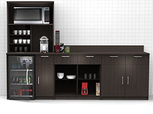 BREAKtime Espresso Lunch Room Furniture Buffet Model 3257 - 4 Piece Group (Factory Assembled)