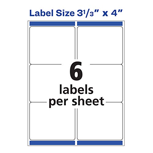 Avery Shipping Address Labels, Laser Printers, 3,000 Labels, 3-1/3x4 Labels, Permanent Adhesive, TrueBlock (5-pack 5164)
