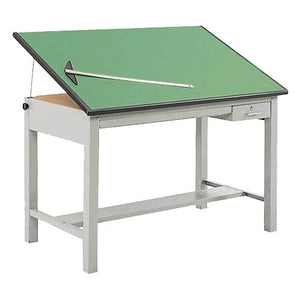 Safco 3962GR3952KIT Precision Drafting Table, 60"W Tabletop, 4 Post Steel Base, Non-Glare Green Lami