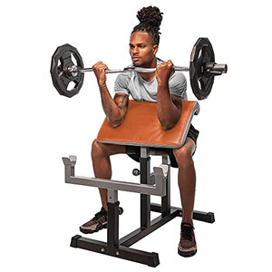 StrengthTech Fitness USA Made Adjustable Arm Preacher Curl Weight Bench | Fitness Gym Quality | Powder Coated Steel | Gray & Orange