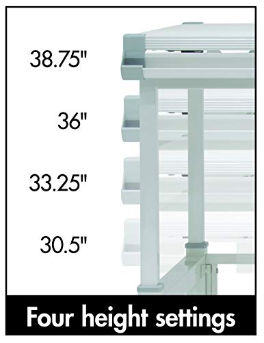 SD Studio Designs Drafting Table with Split Top and Height Adjustment, White