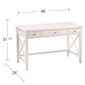 Furniture HotSpot - White Writing Desk - Farmhouse Style - 48" W x 24" D x 30.75" H