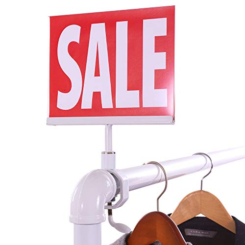 Grey Universal Clamp On 5.5" x 7" Acrylic Frame Sign Holder, Retail Rack Card Display, 10" H, 24 Pack
