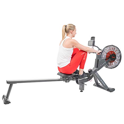 Sunny Health & Fitness Air Plus Magnetic Resistance Rowing Machine – SF-RW5940, Gray