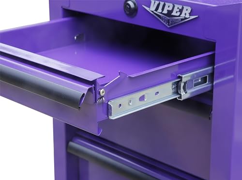 Viper Tool Storage 16-Inch 5-Drawer Rolling Steel Cart, Purple