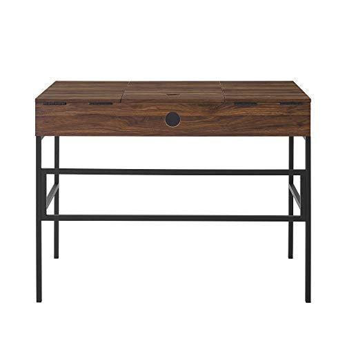 Walker Edison Modern Wood Computer Writing Desk Storage Drawer Home Office Workstation Small, 42 Inch, Dark Walnut