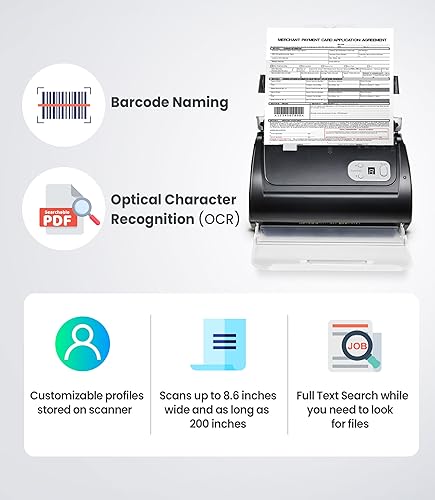 Plustek PS188 High Speed Double-Sided Color Document Scanner with ADF, 30ppm, Windows Support