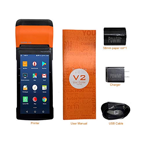 58mm Thermal Printer POS Receipt Printer with Android 7.1 OS 5.45" Touch Screen, Support 4G, Bluethooth, Wi-Fi Compatible with Loyverse iREAP and CashStock for Sales Retail Printer