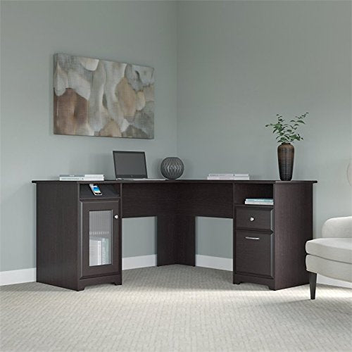 Scranton & Co 60" L Shaped Computer Desk in Espresso Oak