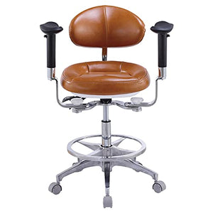 GUNEL Dental Assistant Chair with 360° Rotation and Double Armrest (Size: C with Foot Rest)