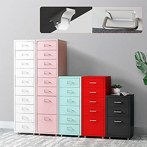 Nieke 2 Drawer Metal Steel Storage Cabinet, Rolling