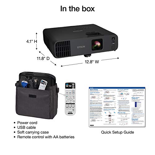 Epson Pro EX10000 3LCD Full HD Wireless Laser Projector, 4,500 Lumens, Miracast, 2 HDMI Ports