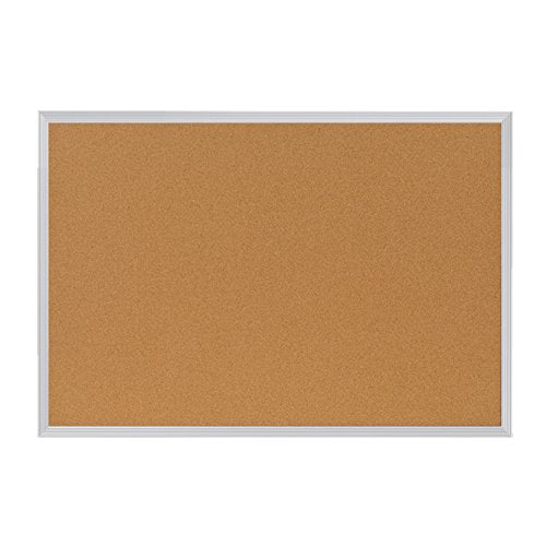 Ghent 48"x96" Aluminum Frame 1/2" Premium Natural Cork Bulletin Board, Made in the USA
