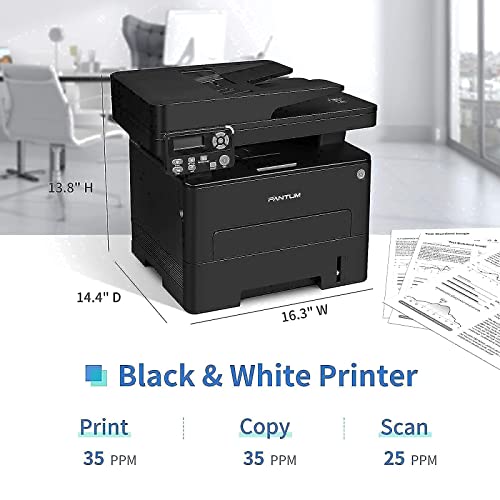 All-in-One Monochrome Wireless Laser Printer Scanner Copier with ADF-Pantum M7102DW, Pantum Toner Cartridge TL-410X Yields 6000 Pages
