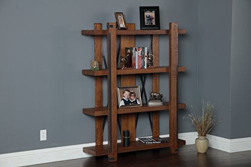 American Furniture Classics 4 Shelf Industrial Bookcase, 60" x 48", Hewn Pallet