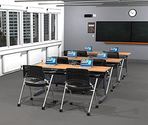 Team Tables 6 Person Folding Training Meeting Seminar Classroom Table with Power+USB Outlet