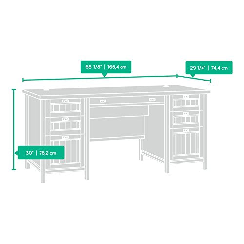 Sauder 422976 Costa Executive Desk, Coffee Oak Finish