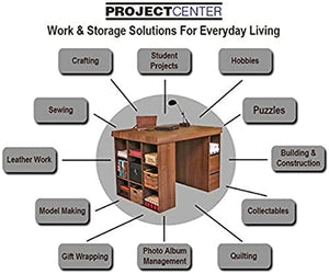 Venture Horizon Project Center Desk with 2 Bookcase Sides - Walnut