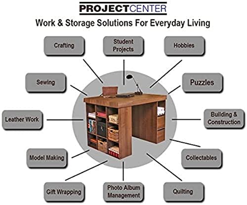 Venture Horizon Project Center Desk with 2 Bookcase Sides - Walnut