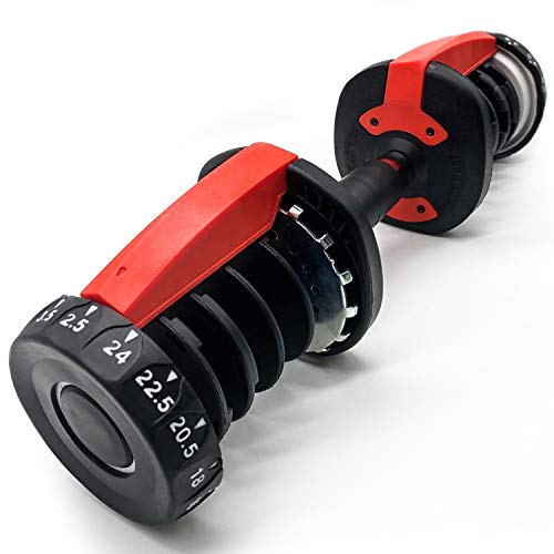 D.Y.A Adjustable Dumbbells Weights Dumbbells Set Strength Training 24KG/52.5lbs Fitness Equipment Dial System Dumbbell with Handle and Weight Plate for Men Women Bodybuilding Workout Home Gym 1PCS
