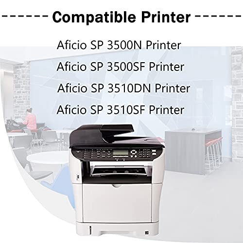 4 Pack 406989 Toner Cartridge Black Compatible SP 3500XA Replacement for Ricoh Aficio SP 3500N SP 3500SF SP 3510DN SP 3510SF Printer Toner