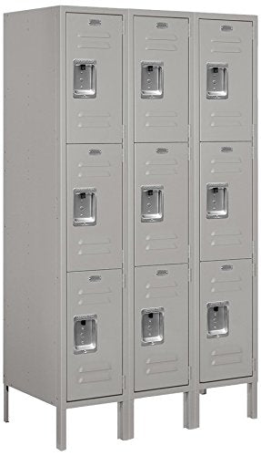 Salsbury Industries 63358GY-U Triple Tier 36-Inch Wide 5-Feet High 18-Inch Deep Unassembled Standard Metal Locker, Gray
