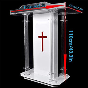 ZEELYDE Acrylic Transparent Podium for Meeting, Standing Reception, Church Wedding - Glass Lecterns and Podiums