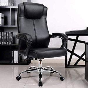 None Executive Managerial Chair High Back Bonded Leather Office Chair with 150° Recline & Thick Padded Headrest