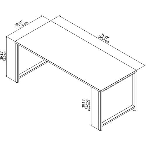 Bush Business Furniture 400 Series 72W x 30D Table Desk in Mocha Cherry