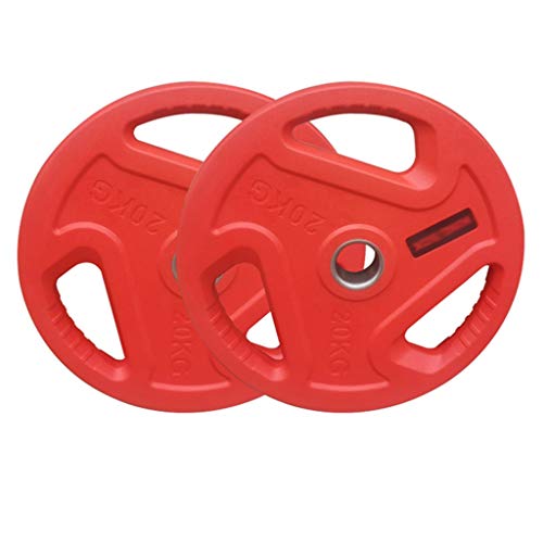 whl Barbell Plates 44lbs Dumbbell/Barbell Plates Weight Plate - Set of 2 Barbell Plates, 2-Inch Center Hole Plates for Bodybuilding Weightlifting Strength Training Equipment