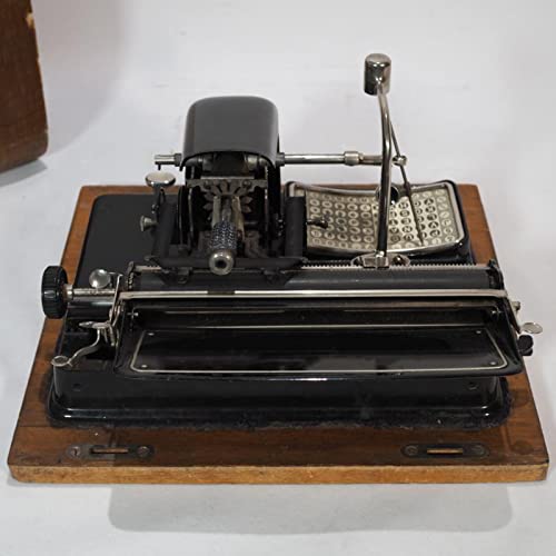 Amdsoc Rare Pointer English Typewriter with Ribbon and Wooden Box