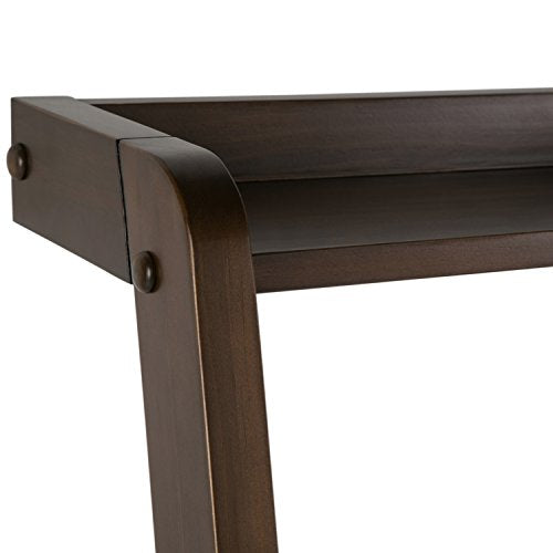 SIMPLIHOME Aleck SOLID WOOD Rustic Modern 36 inch Wide Home Office Desk, Writing Table, Workstation, Study Table Furniture in Warm Walnut Brown with 2 Drawerss