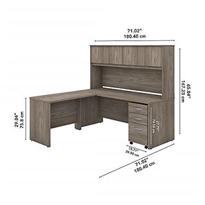 Bush Business Furniture Studio C Desk, 72W x 30D, Modern Hickory