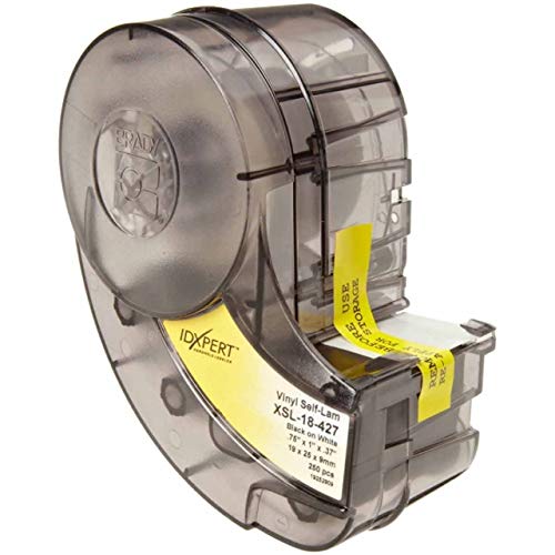 Brady XSL-18-427, 60092 1" x 0.75" Self-Laminating Vinyl Wire & Cable Label, Black, Pack of 5 Cartridges of 250 Labels