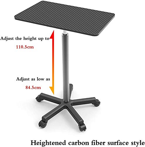 Machinery Parts Mobile Height Adjustable Laptop Stand Desk Rolling Cart -L (Color: Heighten)