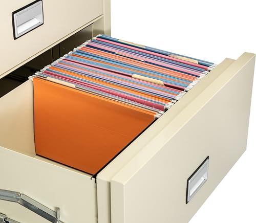 PHOENIX SAFE INTERNATIONAL LLC Fireproof 4-Drawer Lateral File Cabinet 31" Key Lock Putty LAT4W31P